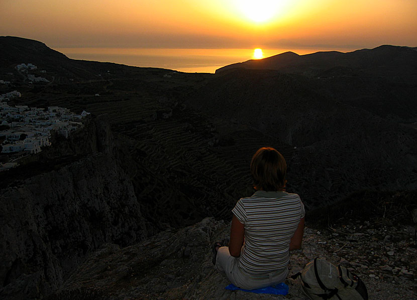 Solnedgången på Folegandros.
