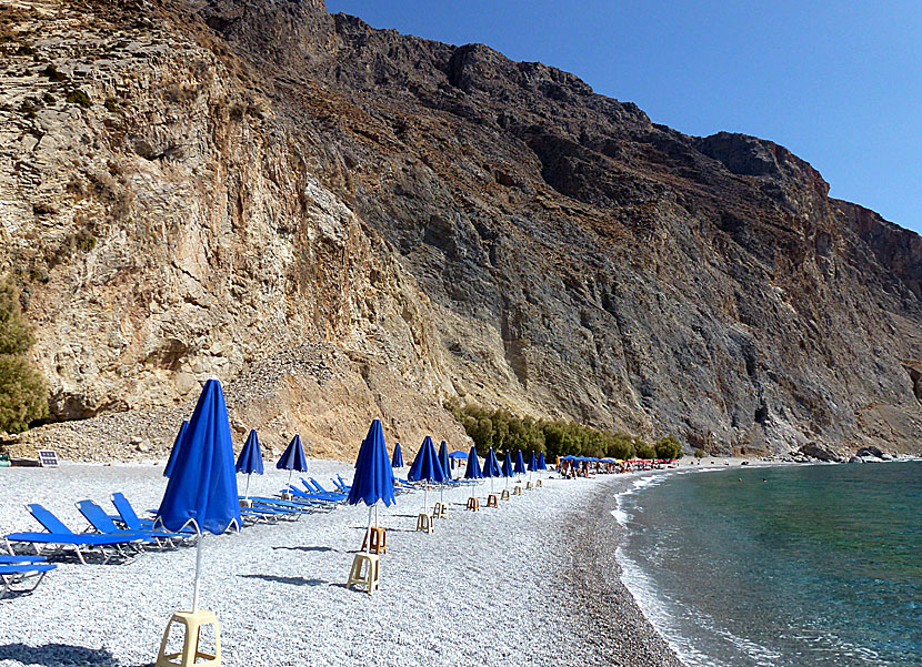 Sweetwater beach mellan Loutro och Chora Sfakion på södra Kreta.