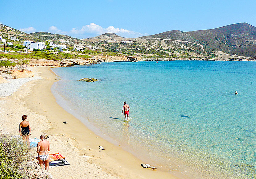 Agios Georgios beach på Antiparos i Kykladerna.