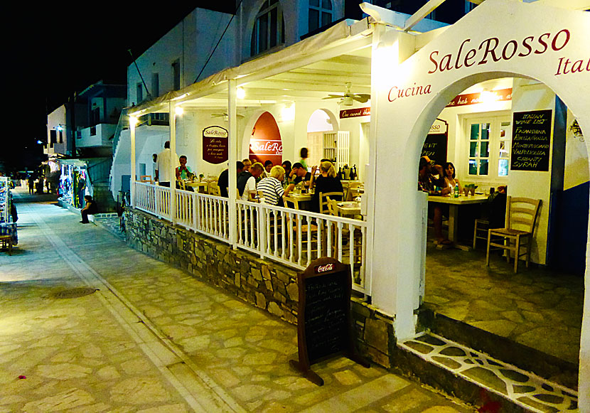 Den italienska restaurangen Sale Rosso i Chora på Antiparos.