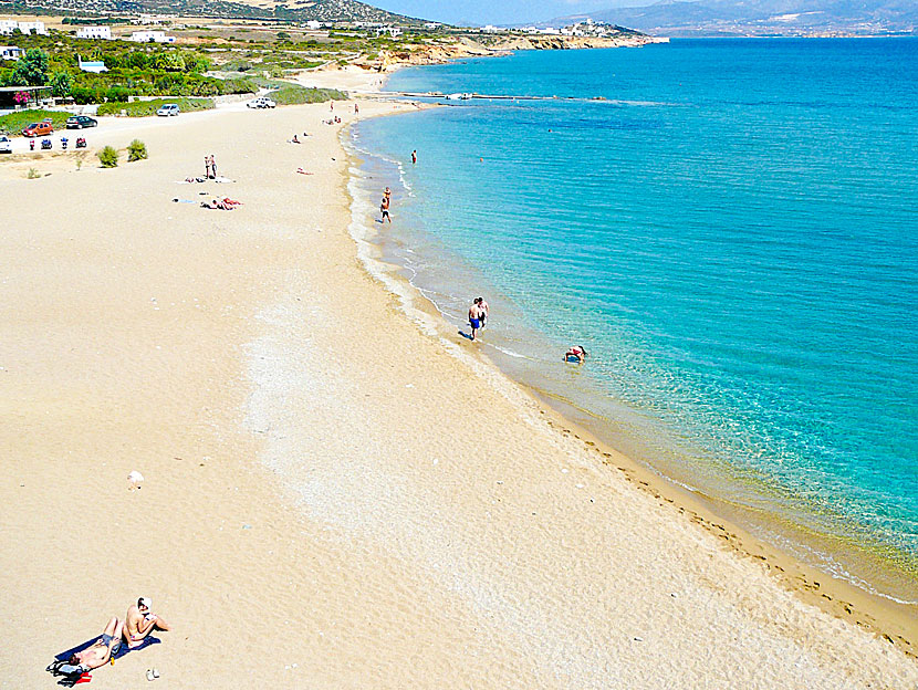 Soros beach på Antiparos i Kykladerna.