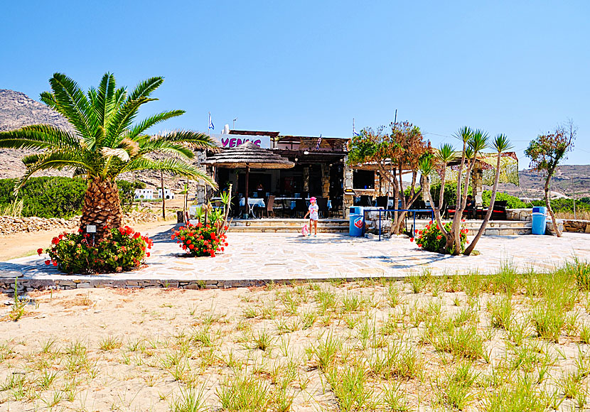 Venus Restaurant Bar är en av flera tavernor ovanför Manganari beach.