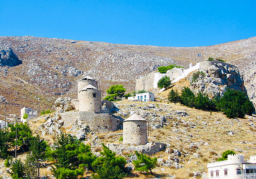 Chrysocheria Castle nära Chora och Pothia på Kalymnos. 