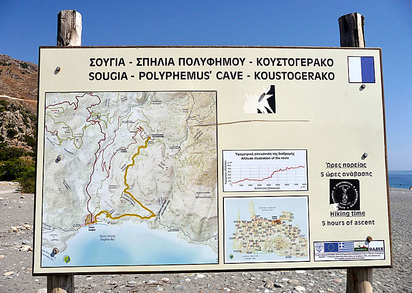Polyphemus cave ligger mellan Sougia och Koustogerako på sydvästra Kreta.