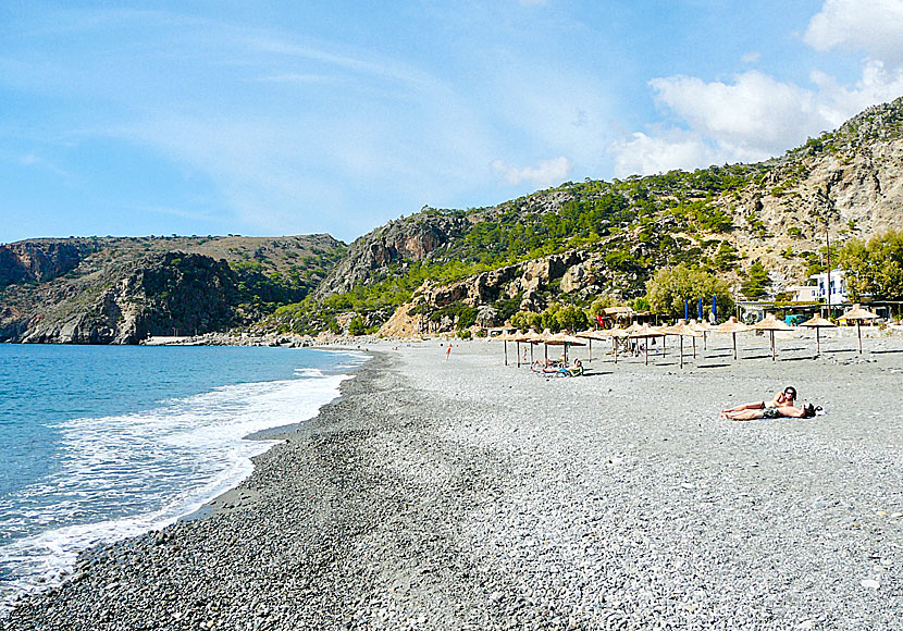 Stranden i Sougia på södra Kreta.