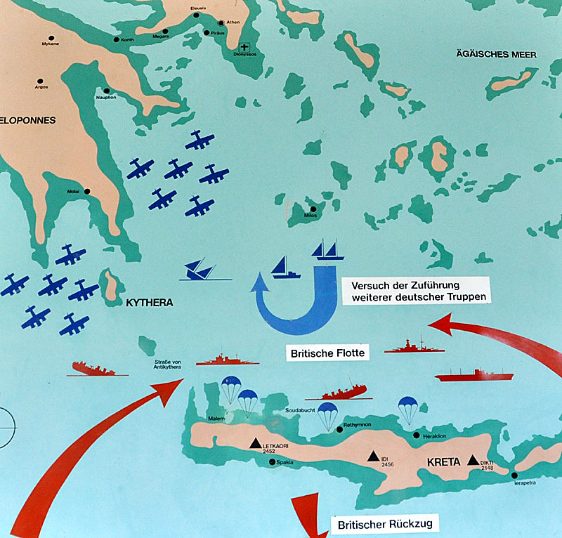 Karta över slaget om Kreta den 20 maj 1941.