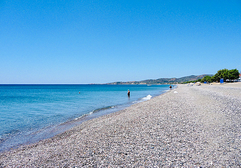 Stranden i Vatera på Lesbos.