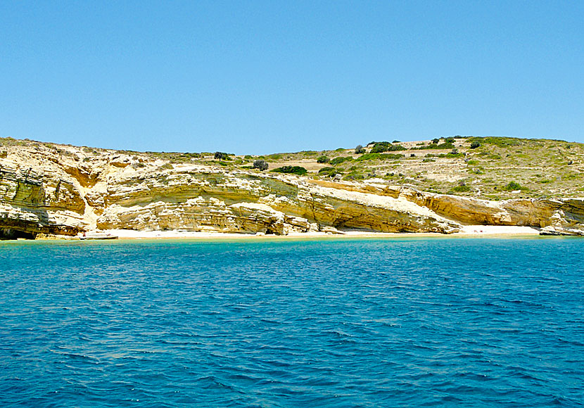 Monodendri beach på Lipsi i Grekland.