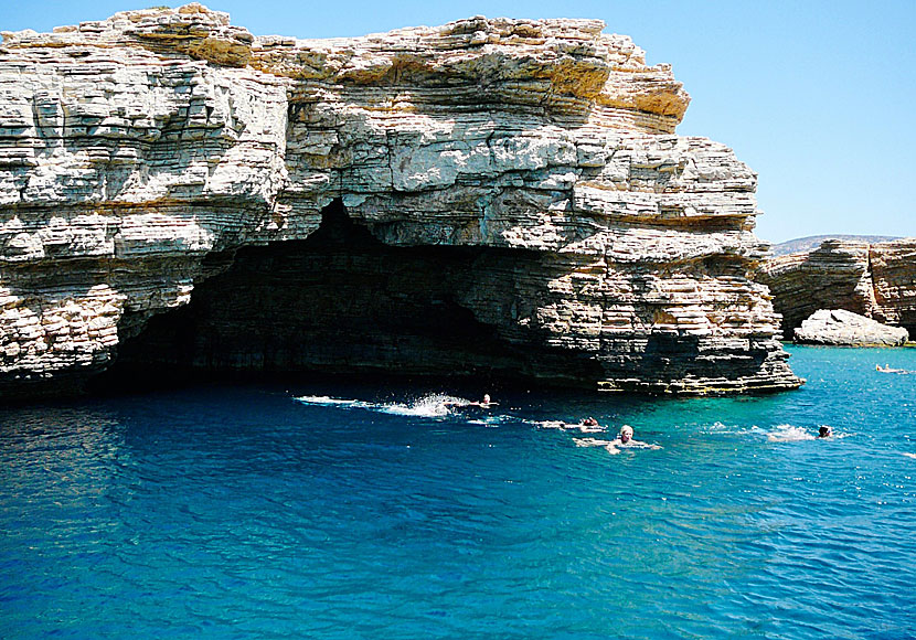 Makronisi island nära ön Lipsi i Grekland.
