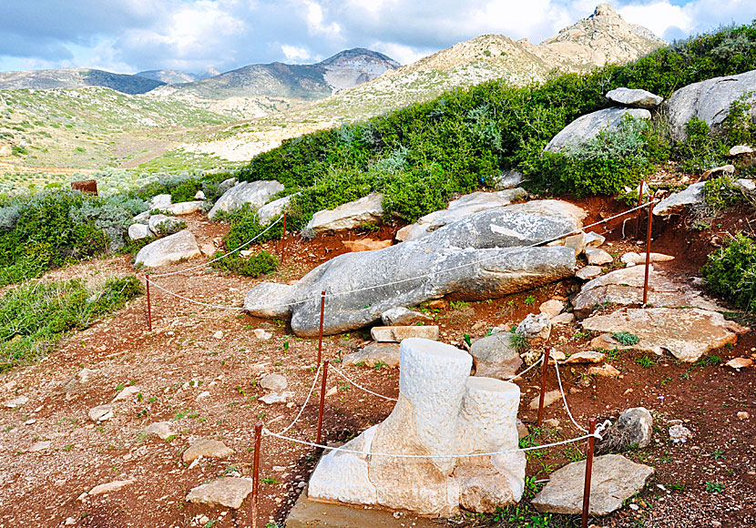 Den okända Kourosen på Naxos ligger nära marmorbrottet.