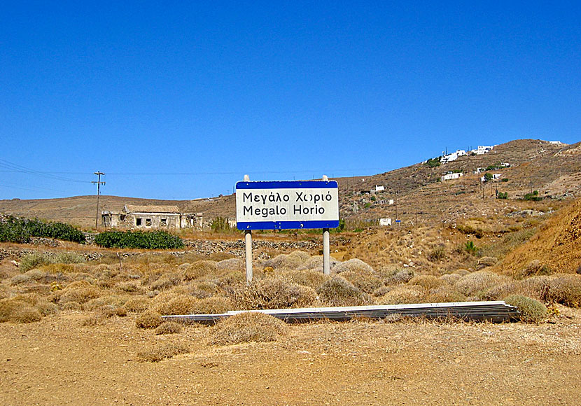 Byn Megalo Chorio nära Megalo Livadi på Serifos.