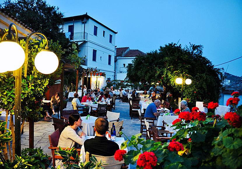 Anna's Restaurant i Skopelos stad.