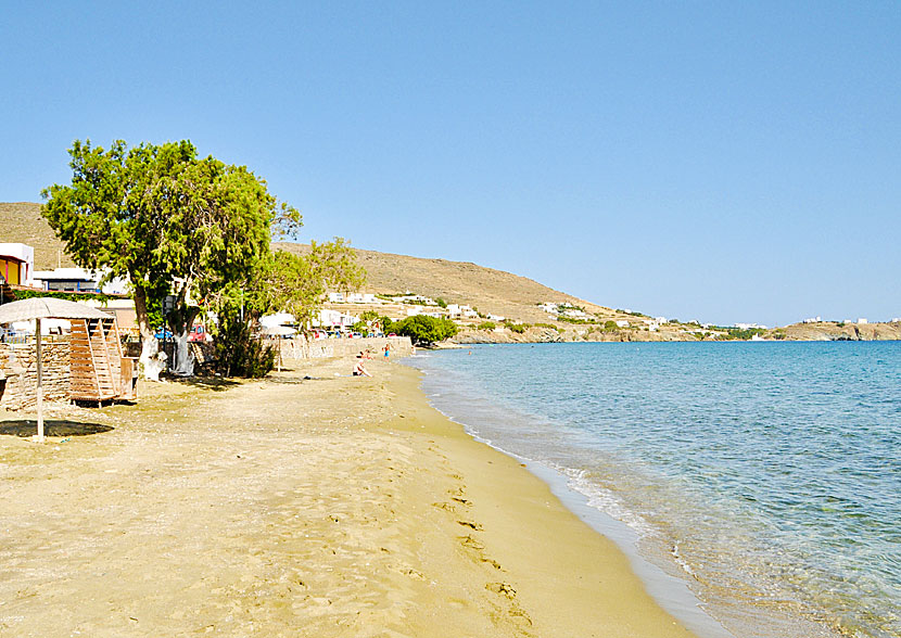 Kionia beach på Tinos i Kykladerna
