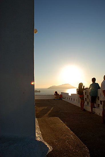 Solnedgång från Plaka på Milos.
