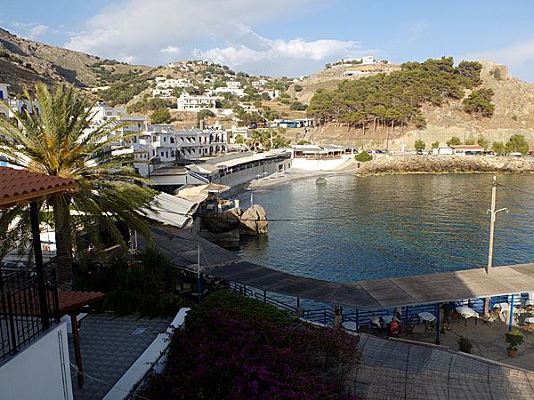 Utsikt från balkongen på Hotel Xenia i Chora Sfakion på Kreta.