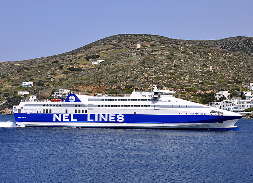 Greek ferries, boats and catamarans. Aelos Kenteris. Katapola. Amorgos.