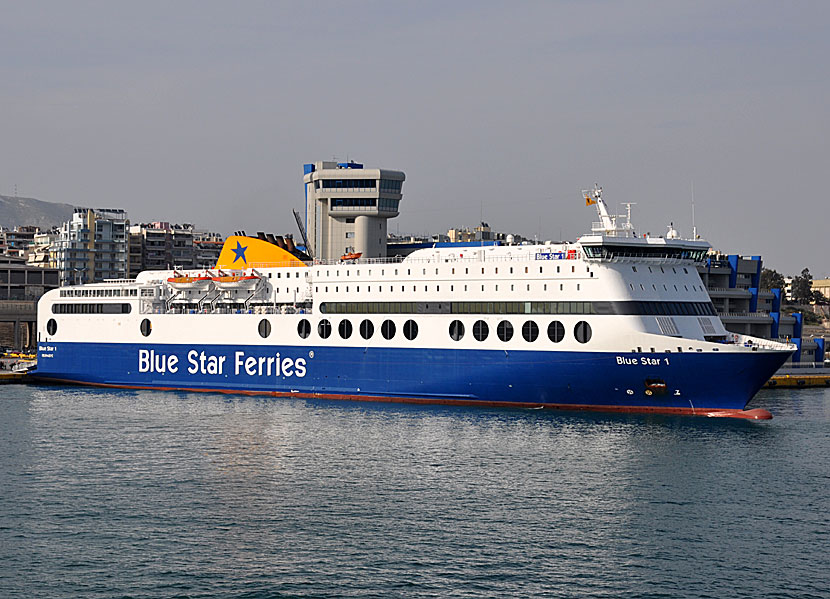 Greek ferries, boats and catamarans. Blue Star 1. Pireus. Athens.