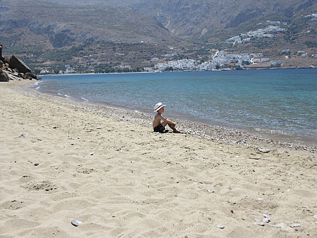 Levrossos beach på Amorgos.