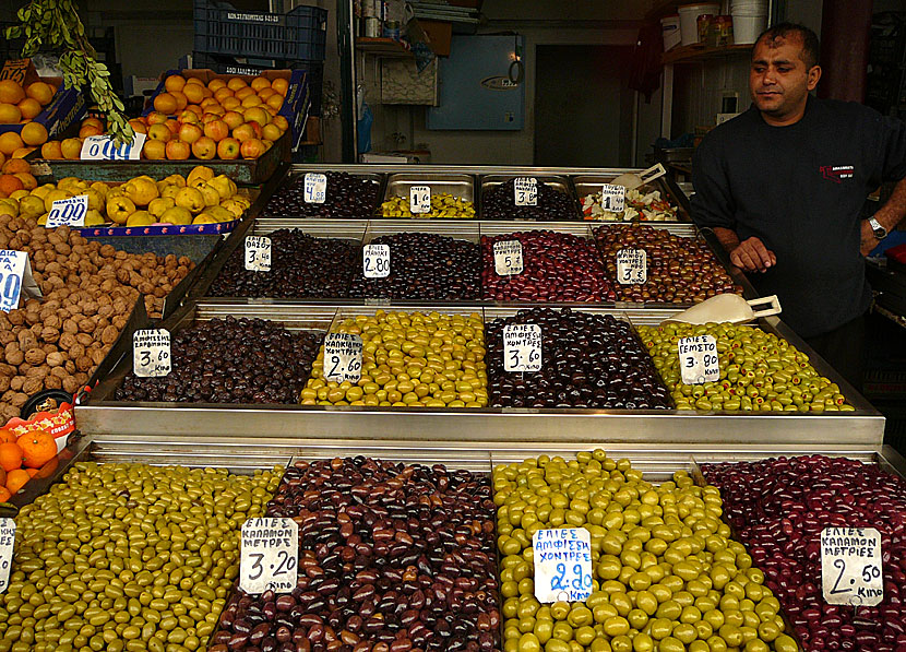 Frukt- och grönsaksmarknad i Aten.