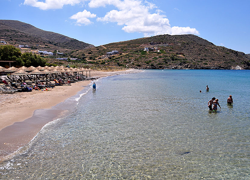 Syros bästa stränder. Delfini beach.  