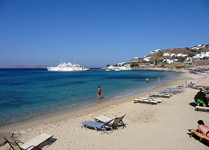 Mykonos bästa stränder. Agios Ioannis beach.