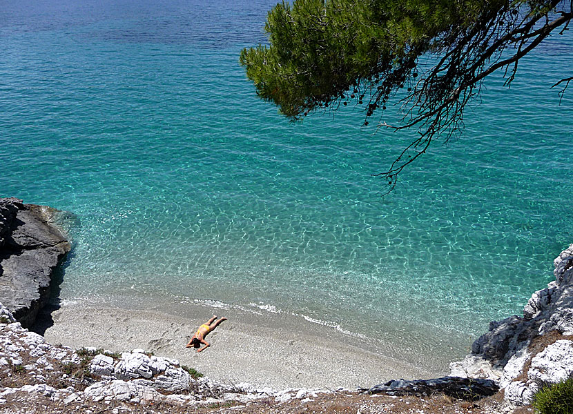 Skopelos bästa stränder.  Kalimera beach.
