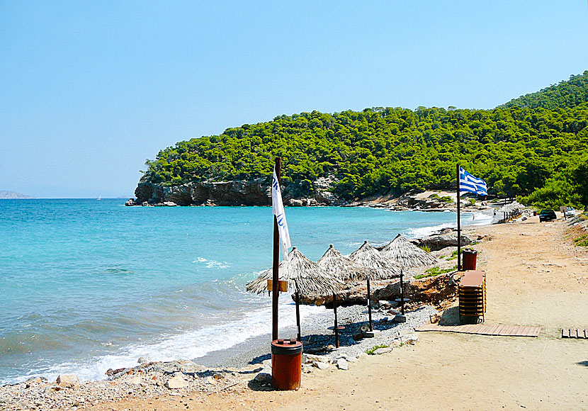 De bästa stränderna på Agistri i Grekland. Dragonera beach.