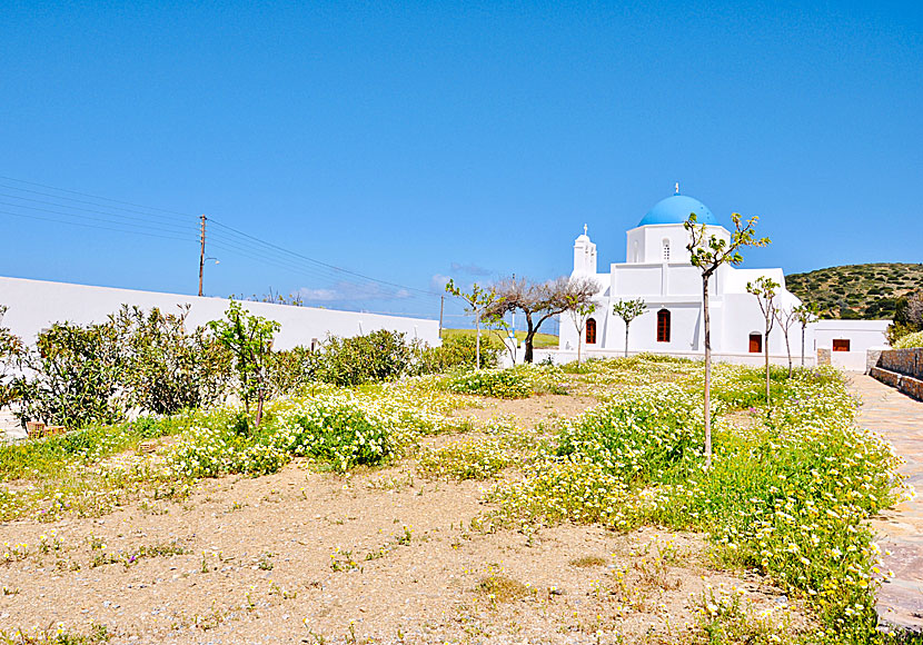 Kyrkan Agia Paraskevi mellan Kalofana och Kalotaritissa på Amorgos.