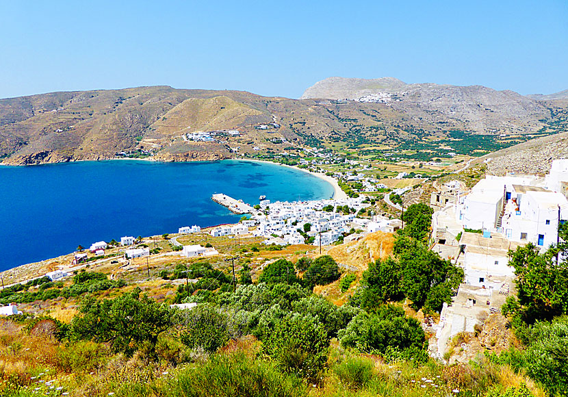 Byarna Egiali, Potamos och Tholaria på norra Amorgos i Grekland.
