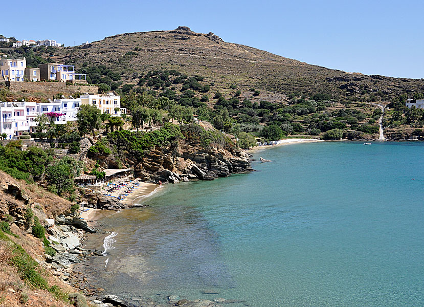 Aneroussa beach i Batsi på Andros.