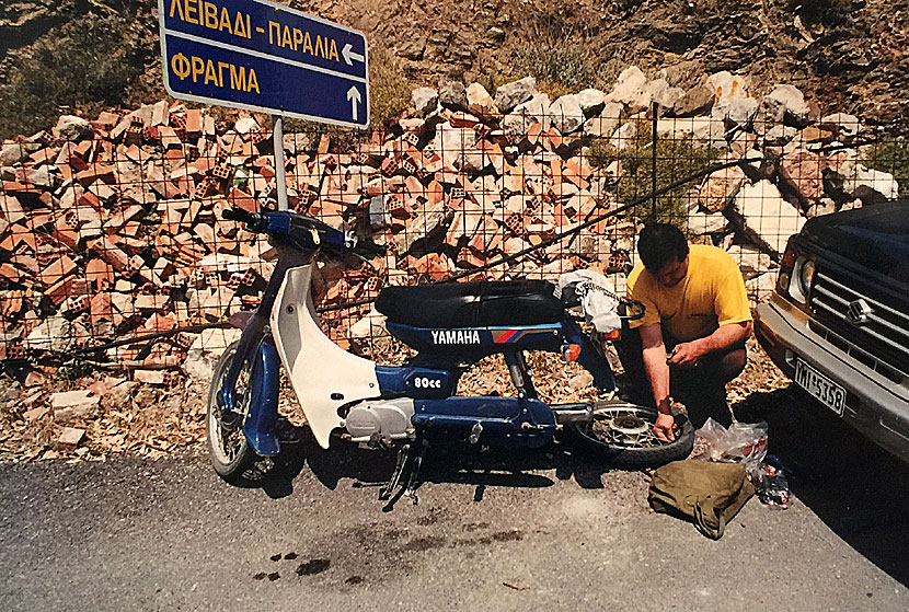 Hyra moped på Astypalea i Dodekaneserna. 