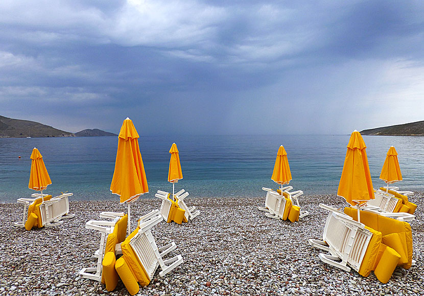 Early Morning Rain med Gordon Lightfoot vid stranden i Livadia på Tilos.