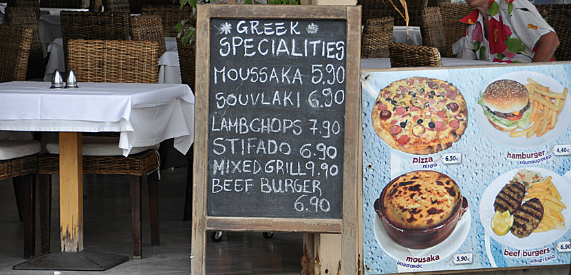 Vanlig grekisk mat. Naxos.