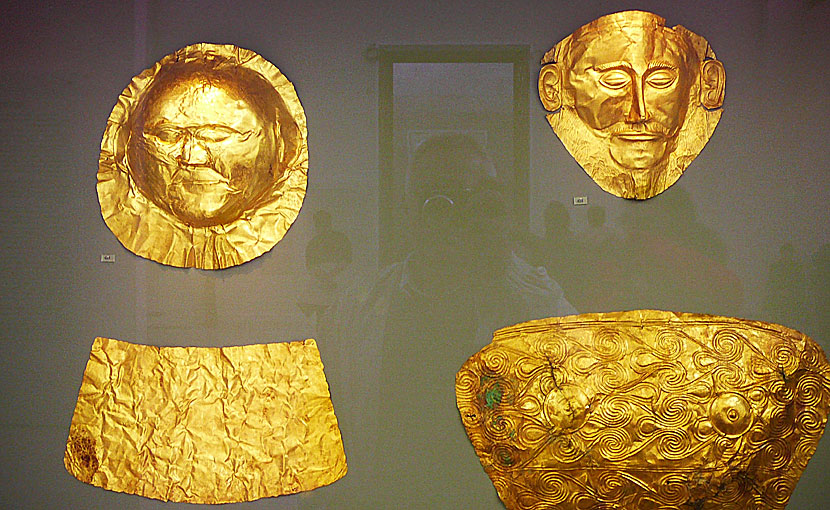 Nationalmuseum i Aten.  Agamemnon dödsmask i guld