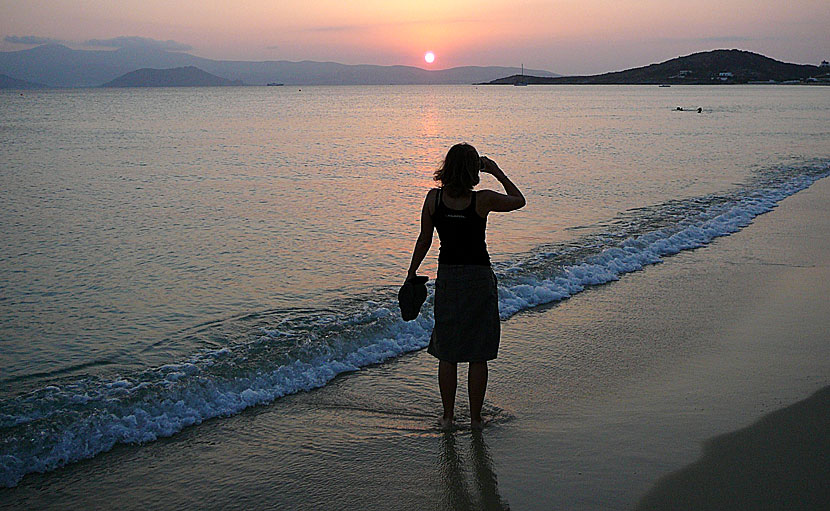 Agios Prokopios. Solnedgång. Naxos.