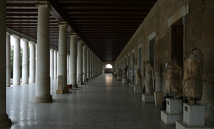 Den antika agoran i Aten med denna pampiga Stoa. 