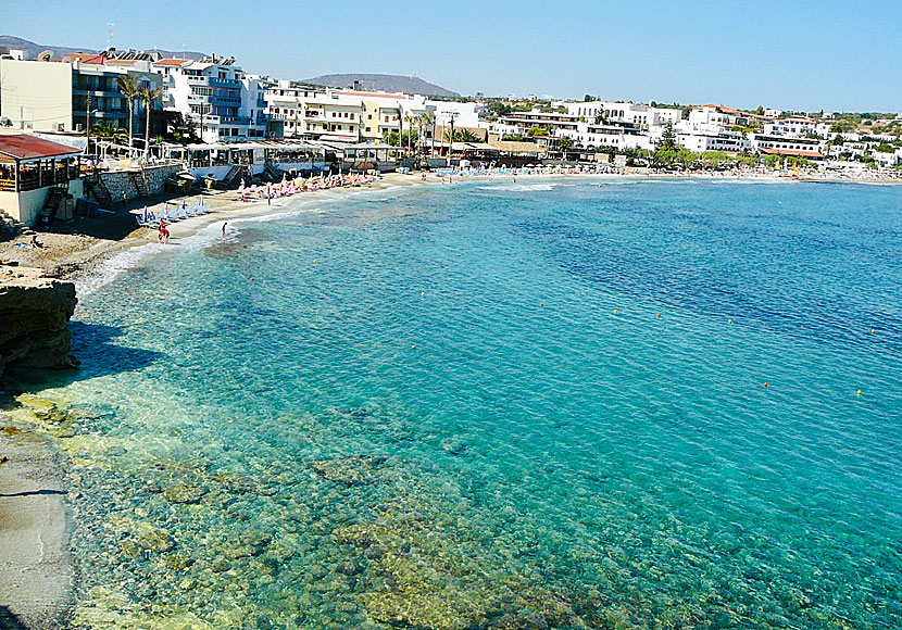 I Hersonissos på norra Kreta finns tre fina stränder.