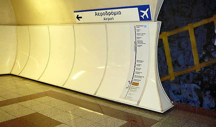 Åka tunnelbana till och från Atens flygplats.