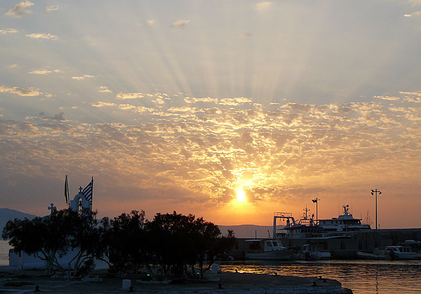 Sunset in Naxos Town.