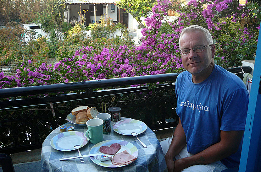 Frukost på Pension Sofi i Naxos stad.