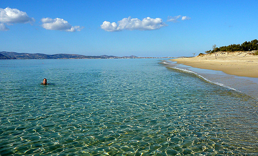Sandstränderna Maragan och Plaka på Naxos.