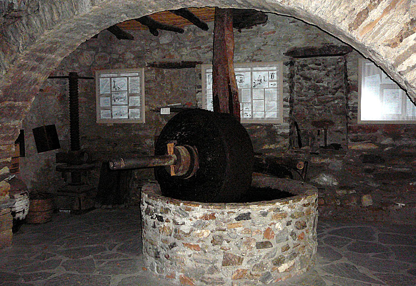 The old Olive Press in Damalas, Naxos. Greece.