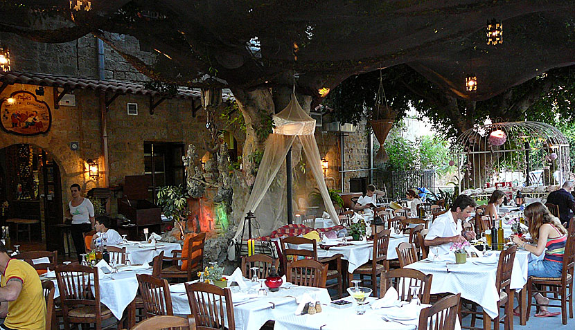Romios Restaurant i Rhodos gamla stad. 