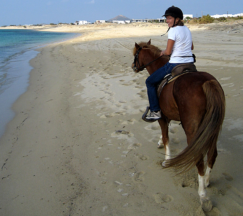 Horse riding along the beaches in Naxos, Greece.