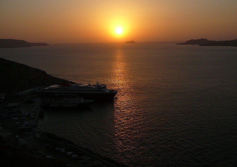 Solnedgången på Santorini.