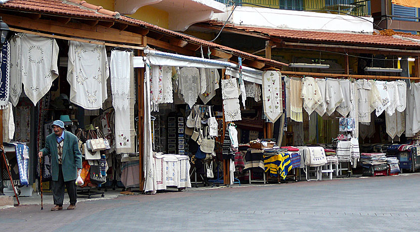 Textila hantverk i Spili på Kreta.