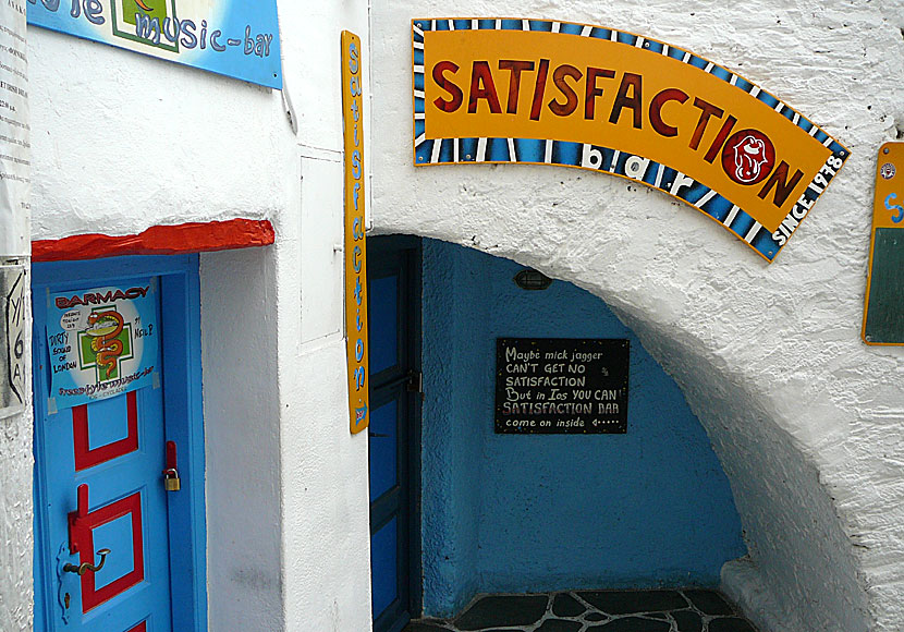 Satisfaction bar i Chora på ön Ios i Grekland.