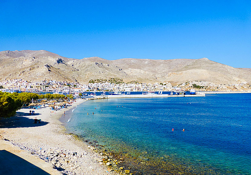 Den lilla stranden i Pothia på Kalymnos.