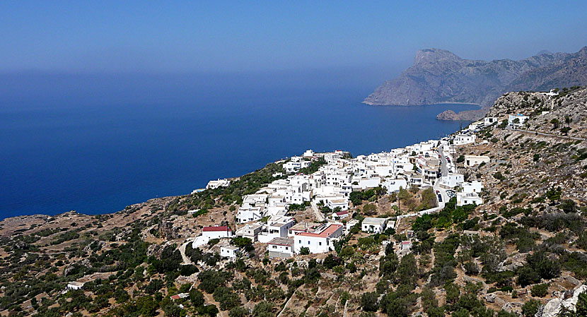 Den mycket vackra byn Mesochori som ligger norr om Lefkos på Karpathos.