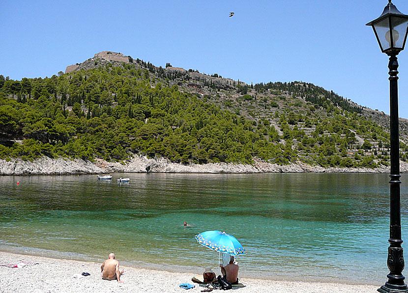 Stranden i Assos på Kefalonia.